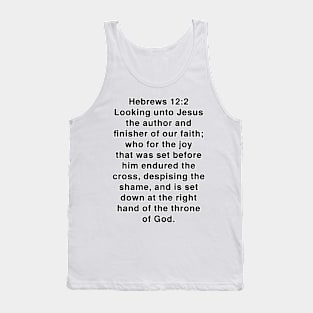 Hebrews 12:2 King James Version Bible Verse Typography Tank Top